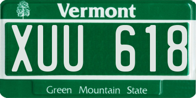 VT license plate XUU618