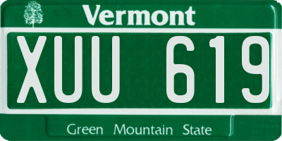 VT license plate XUU619