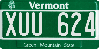 VT license plate XUU624