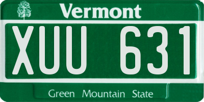 VT license plate XUU631