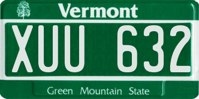 VT license plate XUU632