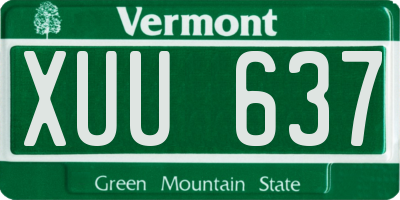 VT license plate XUU637