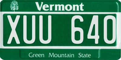 VT license plate XUU640