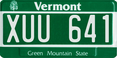VT license plate XUU641