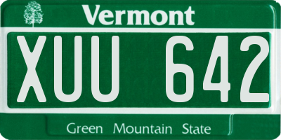VT license plate XUU642