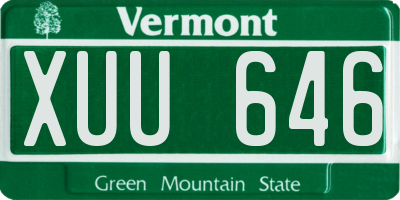VT license plate XUU646