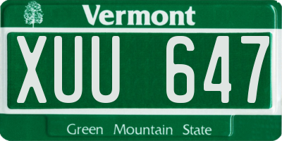 VT license plate XUU647