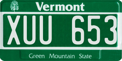 VT license plate XUU653