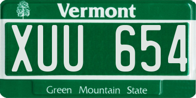 VT license plate XUU654