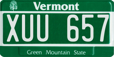 VT license plate XUU657