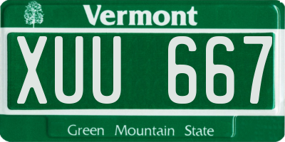 VT license plate XUU667