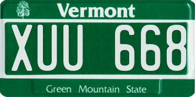 VT license plate XUU668