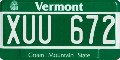 VT license plate XUU672