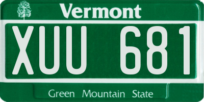 VT license plate XUU681
