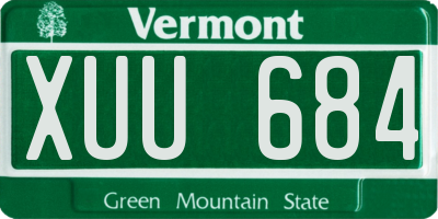 VT license plate XUU684