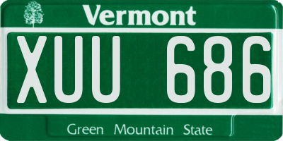 VT license plate XUU686