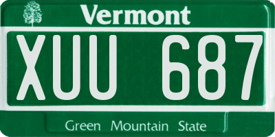 VT license plate XUU687