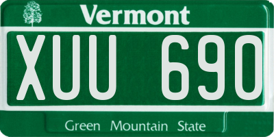 VT license plate XUU690