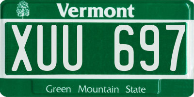VT license plate XUU697