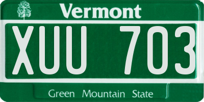VT license plate XUU703