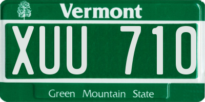VT license plate XUU710