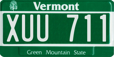 VT license plate XUU711
