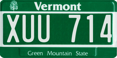 VT license plate XUU714