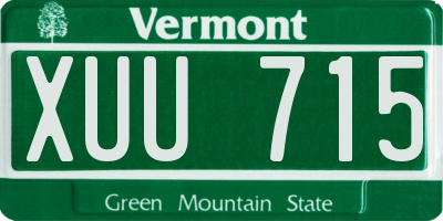 VT license plate XUU715