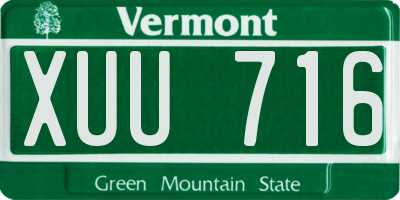 VT license plate XUU716