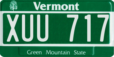 VT license plate XUU717
