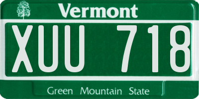 VT license plate XUU718