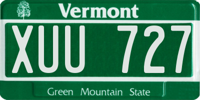 VT license plate XUU727
