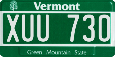 VT license plate XUU730