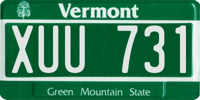 VT license plate XUU731