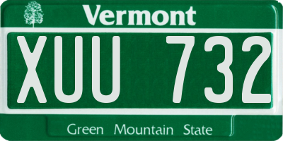 VT license plate XUU732