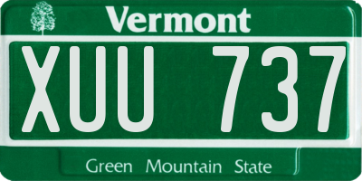 VT license plate XUU737