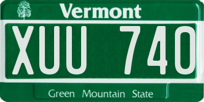 VT license plate XUU740