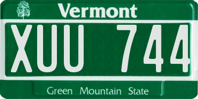 VT license plate XUU744