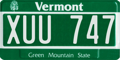 VT license plate XUU747