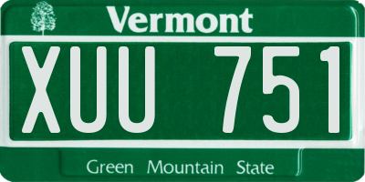 VT license plate XUU751