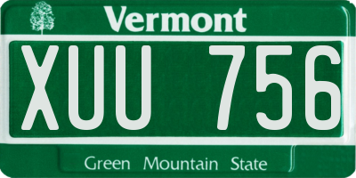 VT license plate XUU756