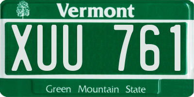 VT license plate XUU761