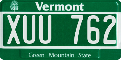 VT license plate XUU762