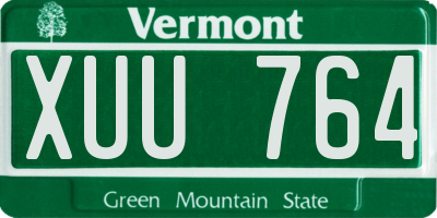 VT license plate XUU764