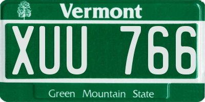 VT license plate XUU766