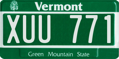 VT license plate XUU771