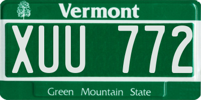 VT license plate XUU772