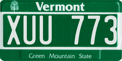 VT license plate XUU773