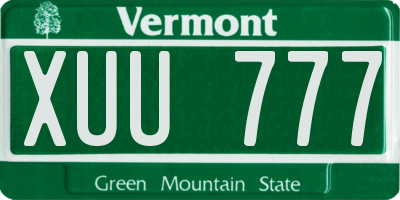 VT license plate XUU777
