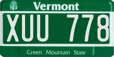 VT license plate XUU778